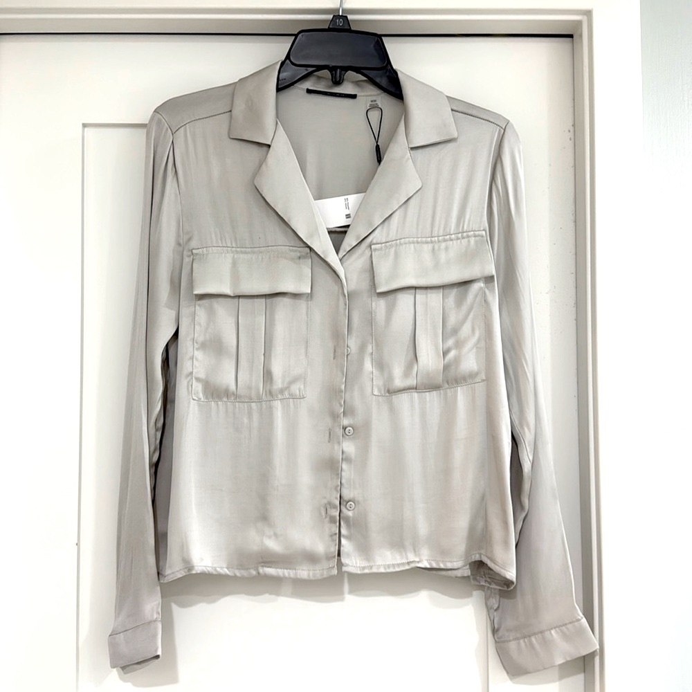 Women's Silver Silky Top